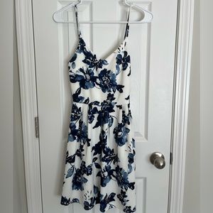 Blue and white floral dress